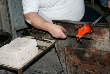Glass blowing in Murano